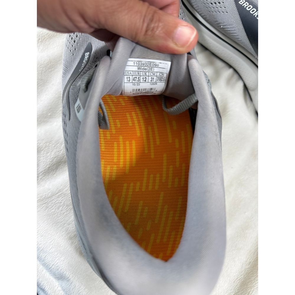 Brooks Ghost 15 Men's Running Shoes Gray 13 2E Wide PowerStep Orthotic Insoles - Picture 5 of 7